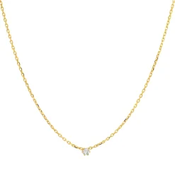 Gold Vermeil Chain w/ Single Cz Accent