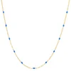 Gold Vermeil Sparkle Chain with Enamel Stations ~ Gold/Blue Necklace