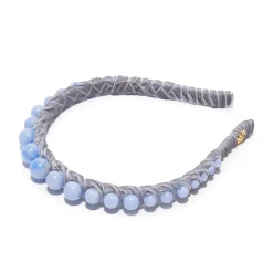 Graduated Bead Headband ~ Blue Lace