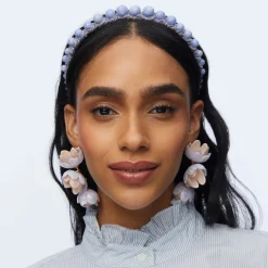 Graduated Bead Headband ~ Blue Lace