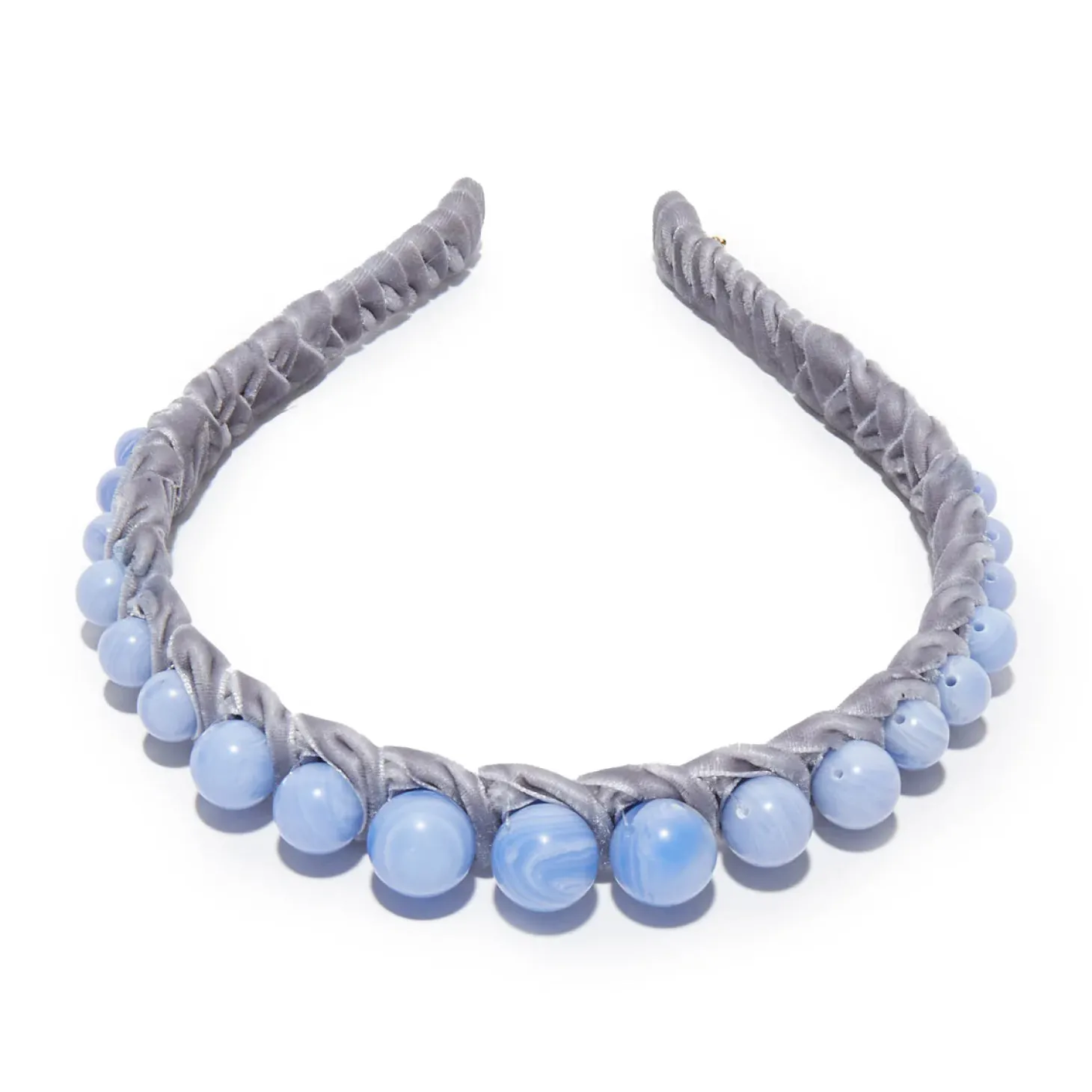 Graduated Bead Headband ~ Blue Lace