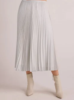 Hand Pleated Midi Skirt~ Metallic Opal