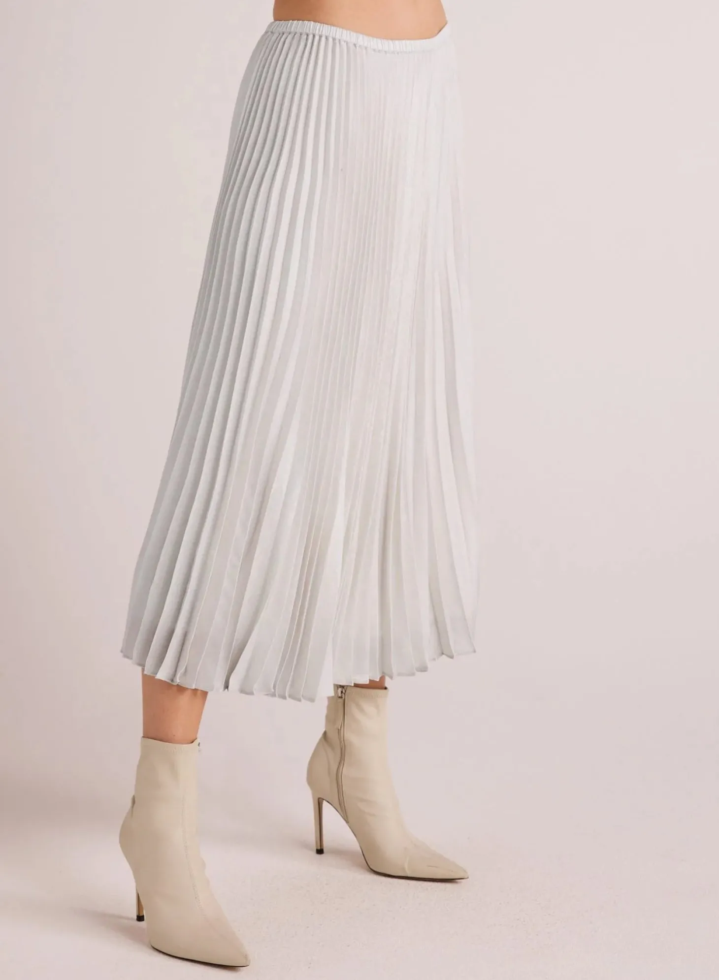 Hand Pleated Midi Skirt~ Metallic Opal
