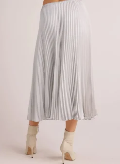 Hand Pleated Midi Skirt~ Metallic Opal