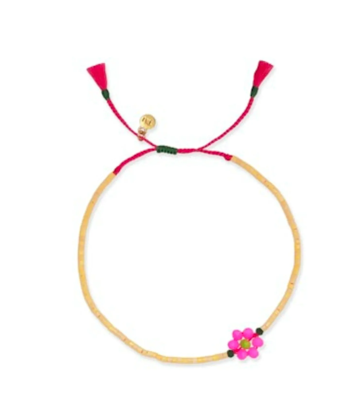 Handmade Beaded Flower Bracelet ~ Peach