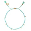 Handmade Semi-Precious Knotted Bracelet with Gold Balls ~ Mint