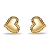 Heart Ruffle Button Earrings