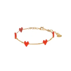 Heartsy Chain Bracelet ~ Red