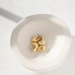 Hollow Bean Elongated Post Earring