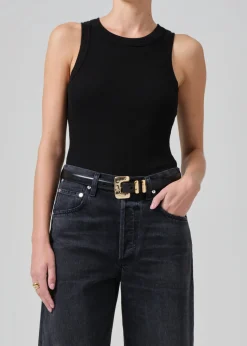 Isabel Rib Tank ~ Black