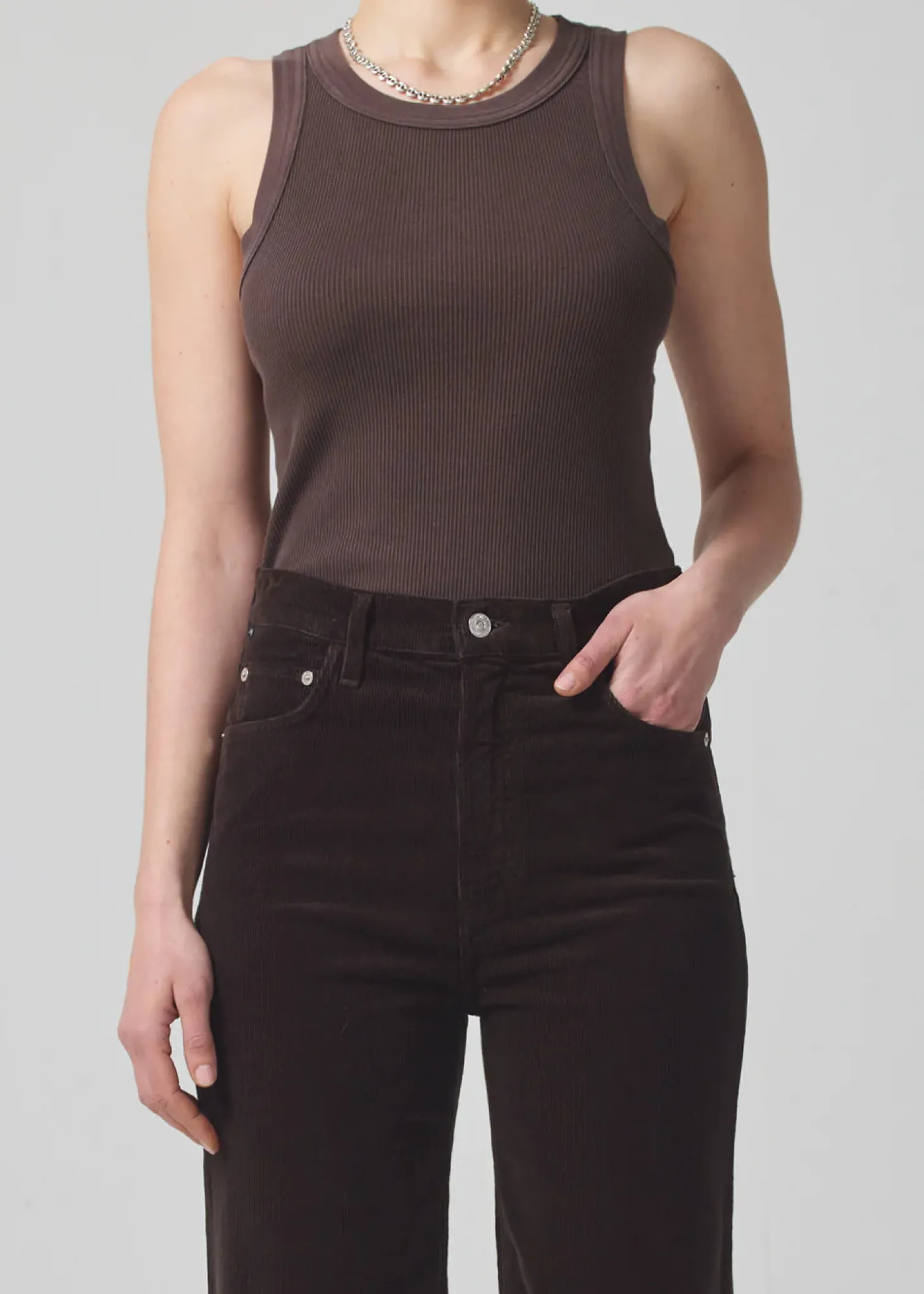 Isabel Rib Tank ~ Fig