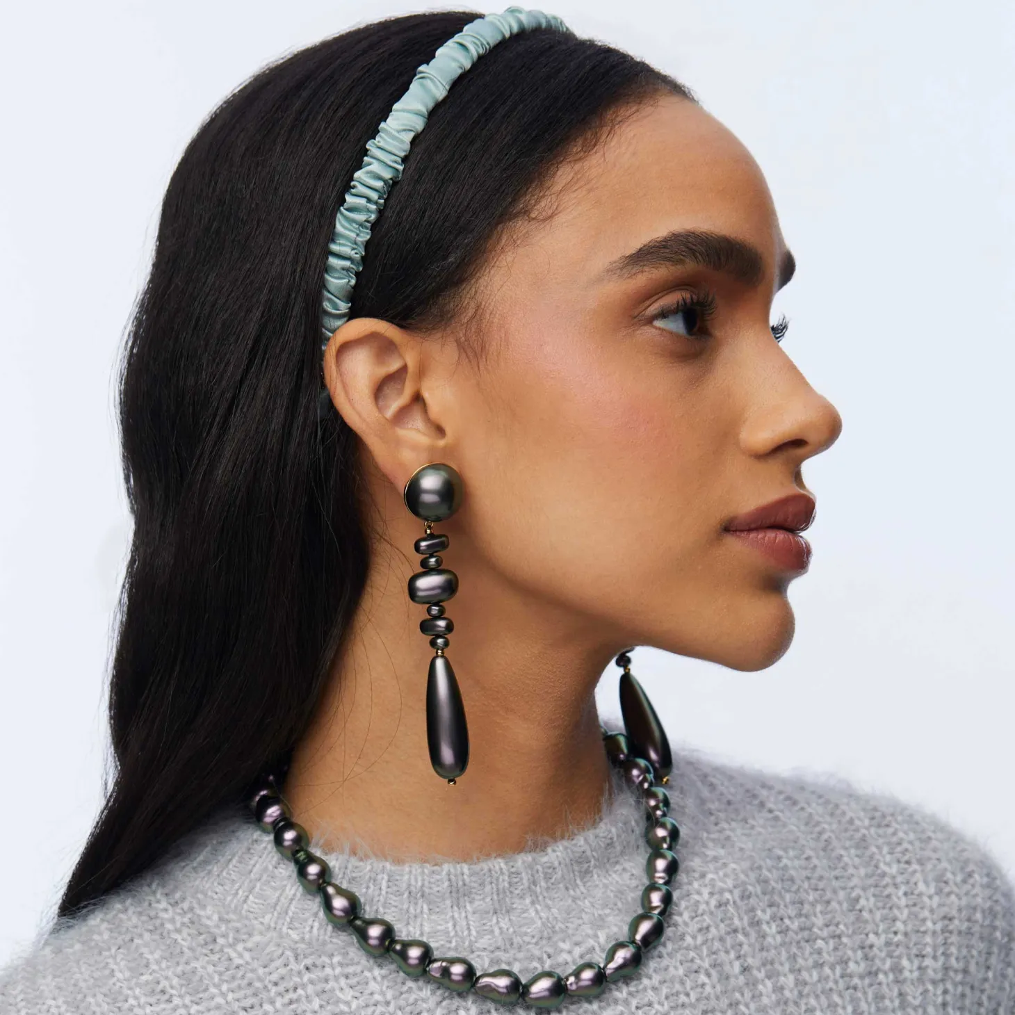 Jessie Silk Headband ~ French Blue