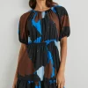 Khloe Dress ~ Blue Multi Color Block