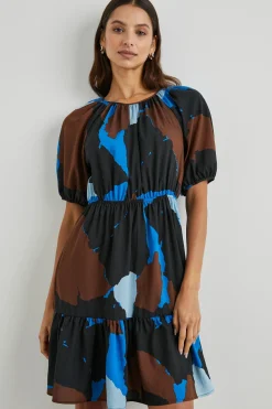 Khloe Dress ~ Blue Multi Color Block