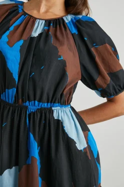 Khloe Dress ~ Blue Multi Color Block