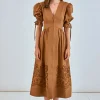 Kirin Dress ~ Mocha Embroidered Eyelet