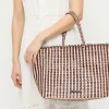 Klara Chocolate/Sand Woven Tote