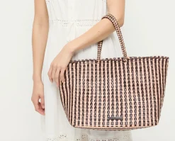 Klara Chocolate/Sand Woven Tote