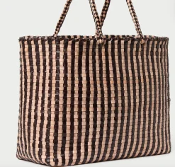Klara Chocolate/Sand Woven Tote