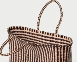Klara Chocolate/Sand Woven Tote