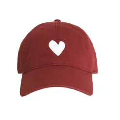 KR Embroidered Heart Hat ~ Red/White