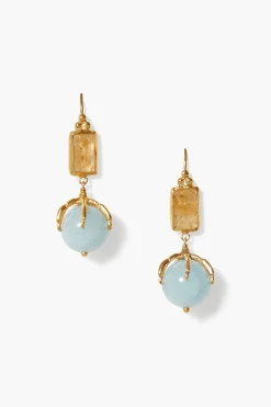 Lark Drop Earrings ~ Citrine Mix
