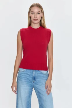 Leandra Sweater Vest ~ Ruby