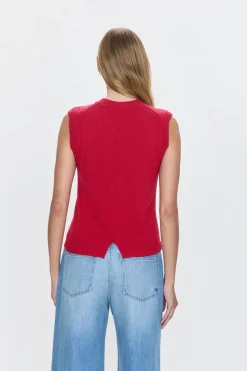 Leandra Sweater Vest ~ Ruby
