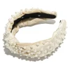 Lele Sadoughi Velvet Ivory Pearl Knotted Headband