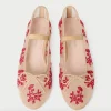 Leonie Caramel/Red Embroidered Ballet Flat