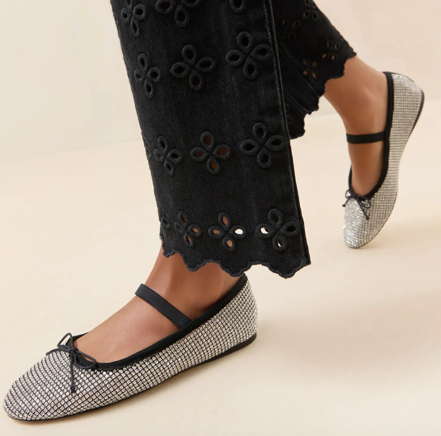 Leonie Crystal Ballet Flat