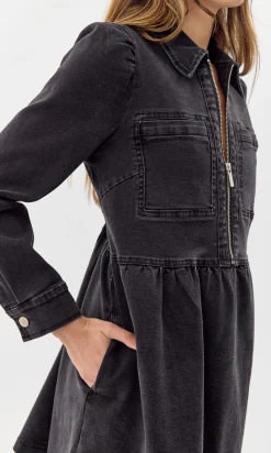 Lia Denim Zip Dress