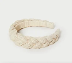 Lilac Cream Sparkle Braided Headband