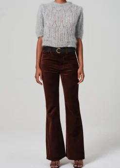 Lilah Flare w/ Welt Pocket in Velvet ~ Chocolate Milk