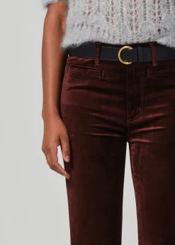 Lilah Flare w/ Welt Pocket in Velvet ~ Chocolate Milk