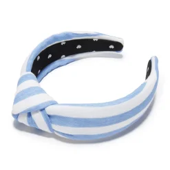 Linen Gauze Knotted Headband ~ Capri Blue