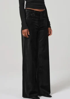 Loll Mid Rise Baggy Velvet ~ Black