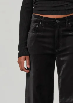 Loll Mid Rise Baggy Velvet ~ Black