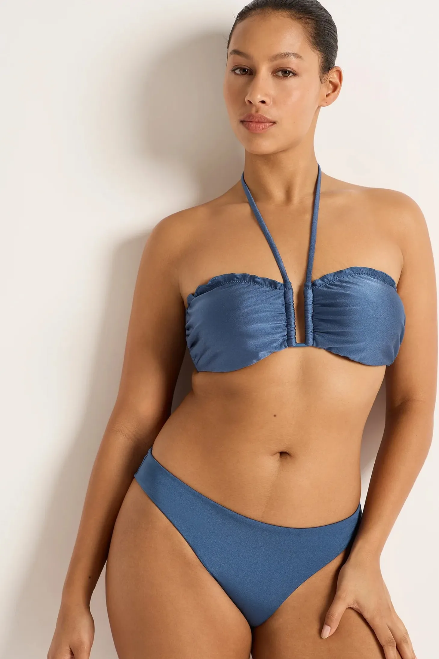 Lustre Coral Edge Bandeau ~ Denim
