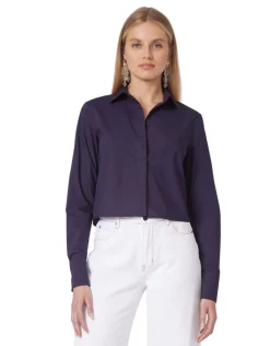 Madilyn Blouse ~ Navy Poplin