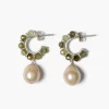 Maiden Hoop Earrings ~ Green Garnet