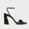 Malia Black Satin Heeled Sandal