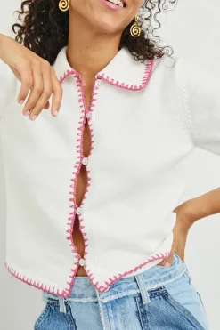 Maliah Top ~ Ivory Hibiscus
