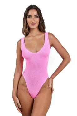 Marbella Classic Scoop Neck One Piece Swimsuit ~ Pink