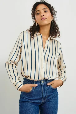 Maria Shirt ~ Ceramic Navy Stripe