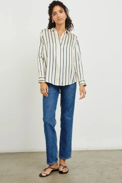 Maria Shirt ~ Ceramic Navy Stripe
