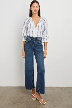 Mariah Top ~ Bluebell Stripe
