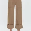 Maya Cuffed Hem Wide Leg Pant ~ Biscuit