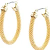 Mesh Oval Hoop ~ Gold