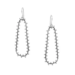 Metal Studded Open Drop Earring